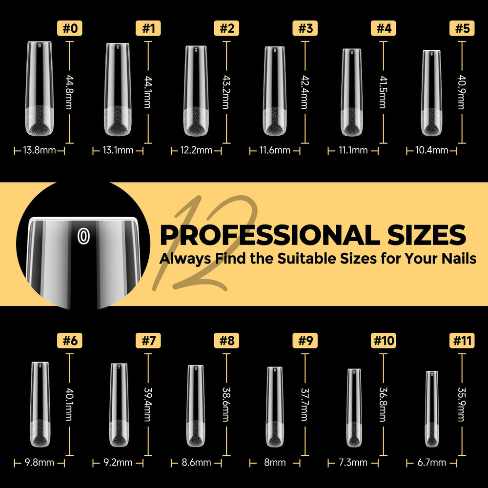 UNA GELLA 12 sizes collection shows adaptable shapes for nails