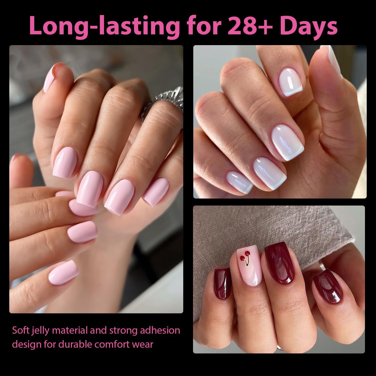 UNA GELLA nail tips; easy press-on for fast DIY nails.