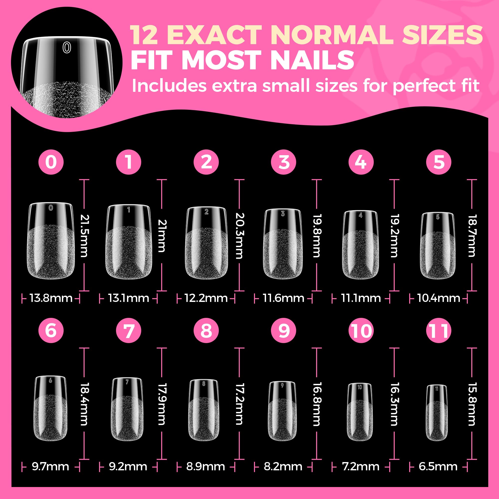 UNA GELLA Nail Tips Square home-kit imagery shows durable, long-lasting wear.