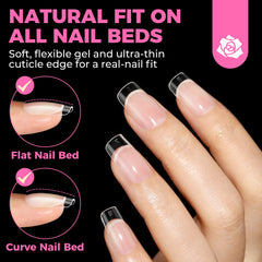 UNA GELLA Nail Tips Square no-trace tips enable smooth, clean polish without edge lines.
