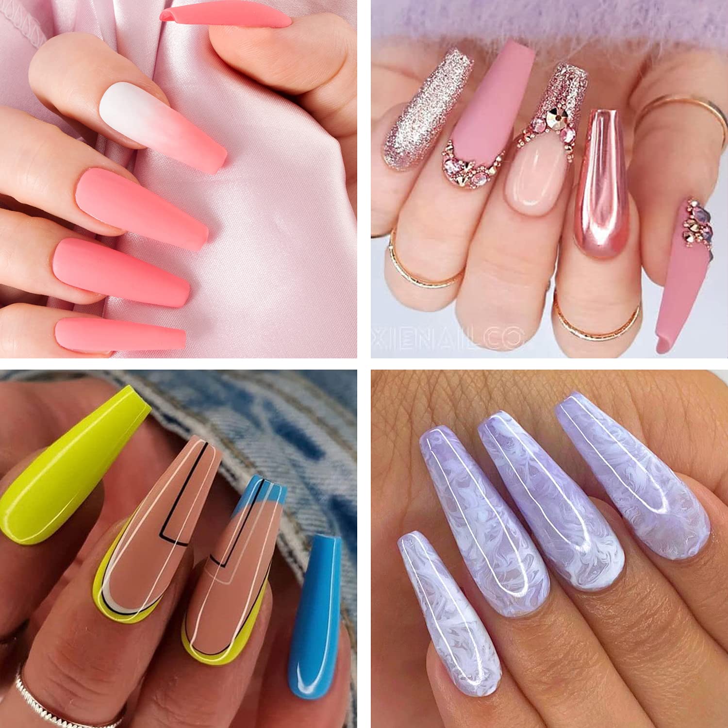UNA GELLA no-c-curve design reduces tightness for comfortable, natural-looking nail extensions.