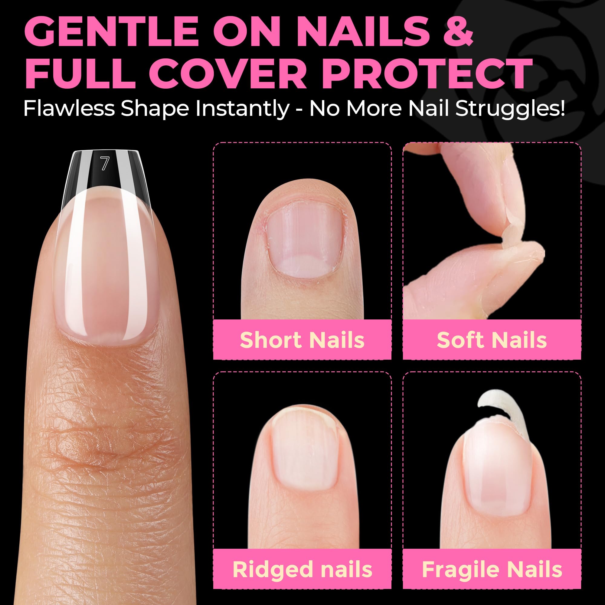 UNA GELLA no-file-needed pre-shaped tips speed up DIY manicure.