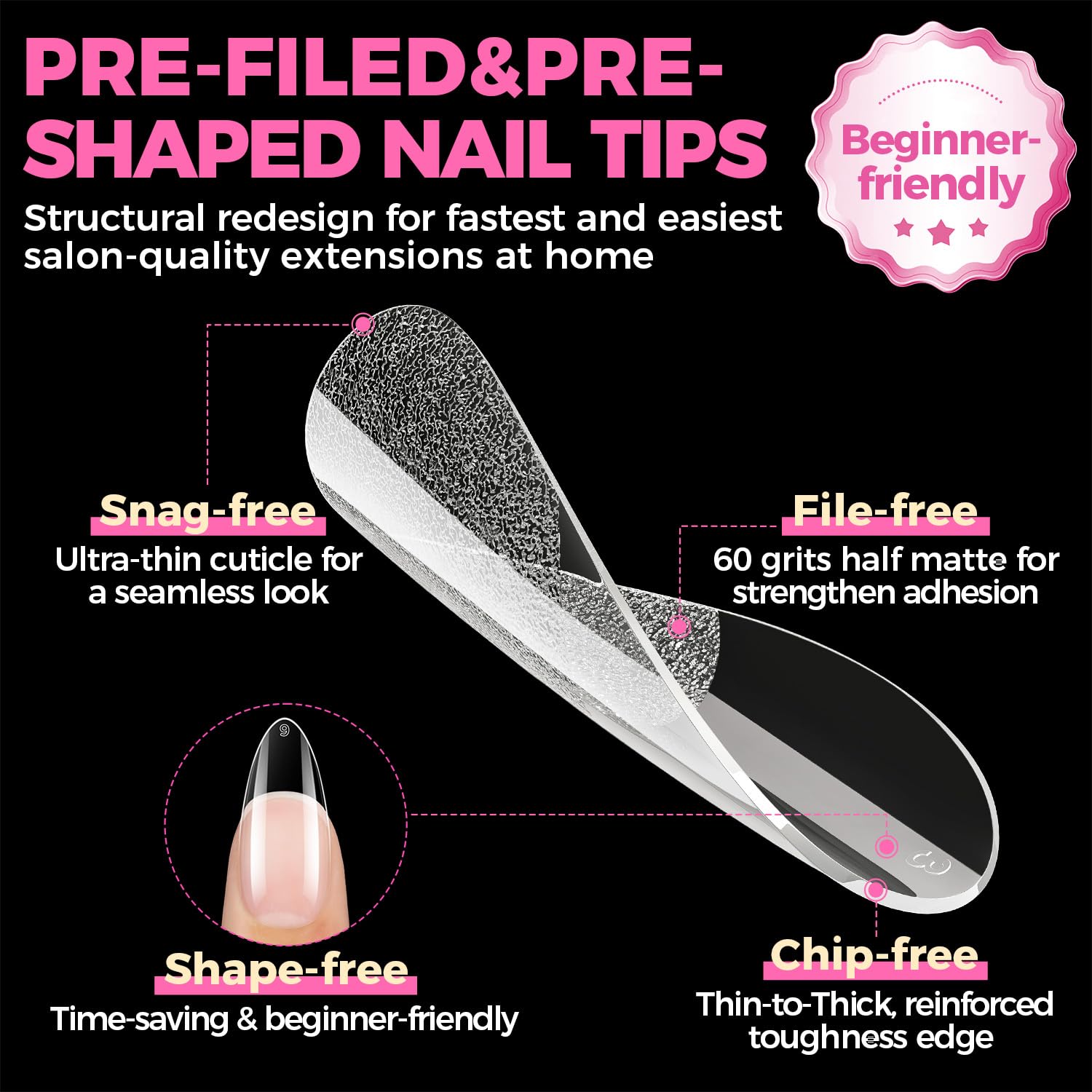 UNA GELLA No-smell nails for comfortable DIY shaping.