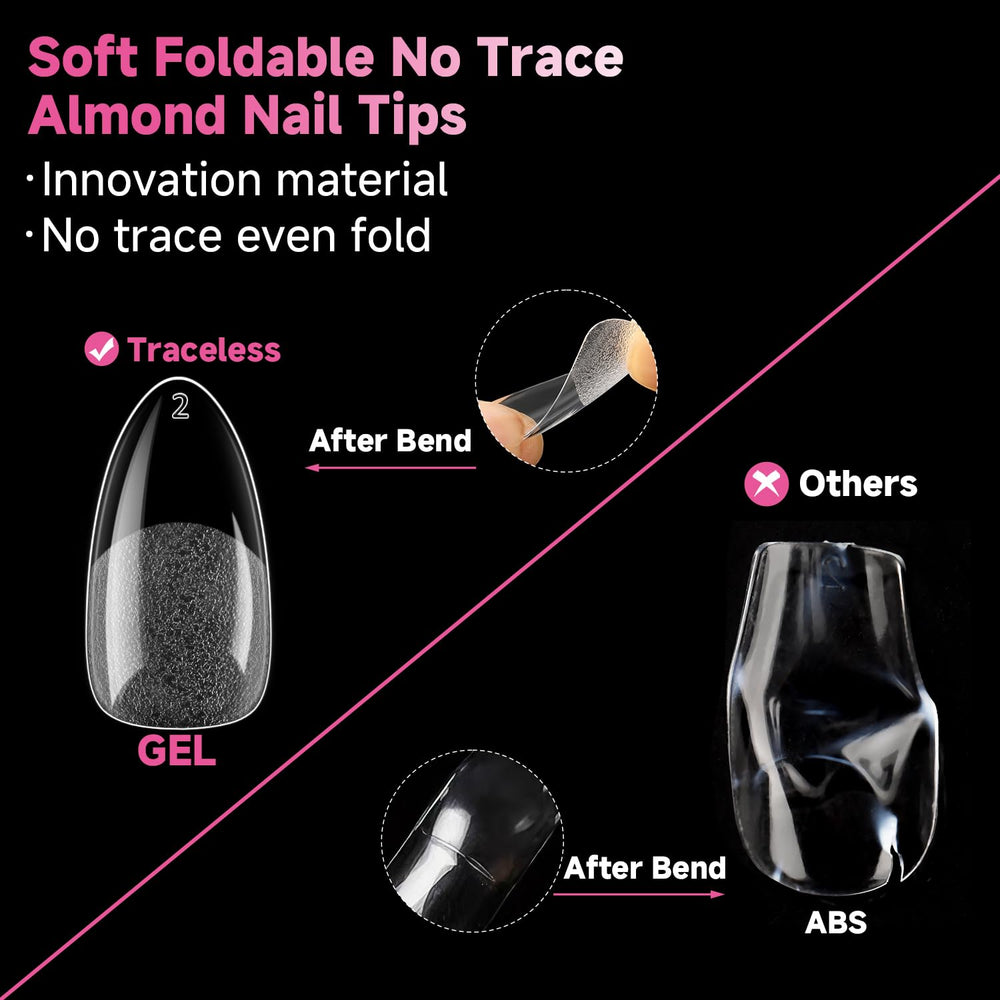UNA GELLA no-trace bendable tips allow easy shaping without marks.