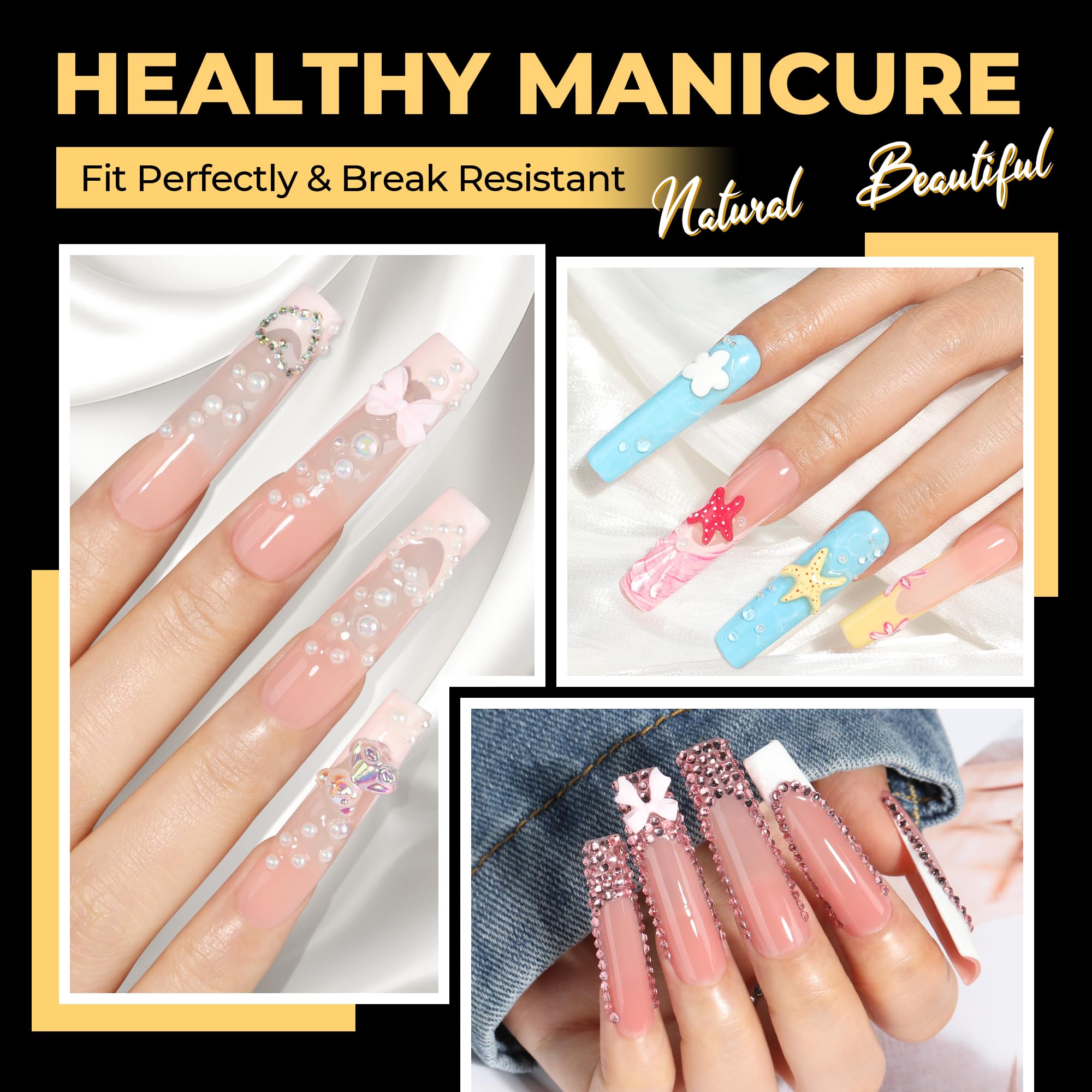 UNA GELLA pre-buffed 240pcs nail tips ready for fast application