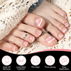 UNA GELLA pre-etched toe-nail-tips-ready for fast, salon-like home results.