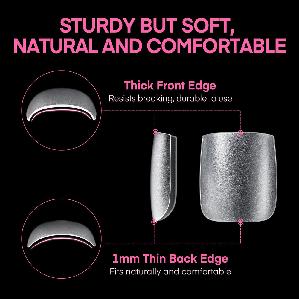 UNA GELLA quick-adhesion tips save time without buffing or base coats.