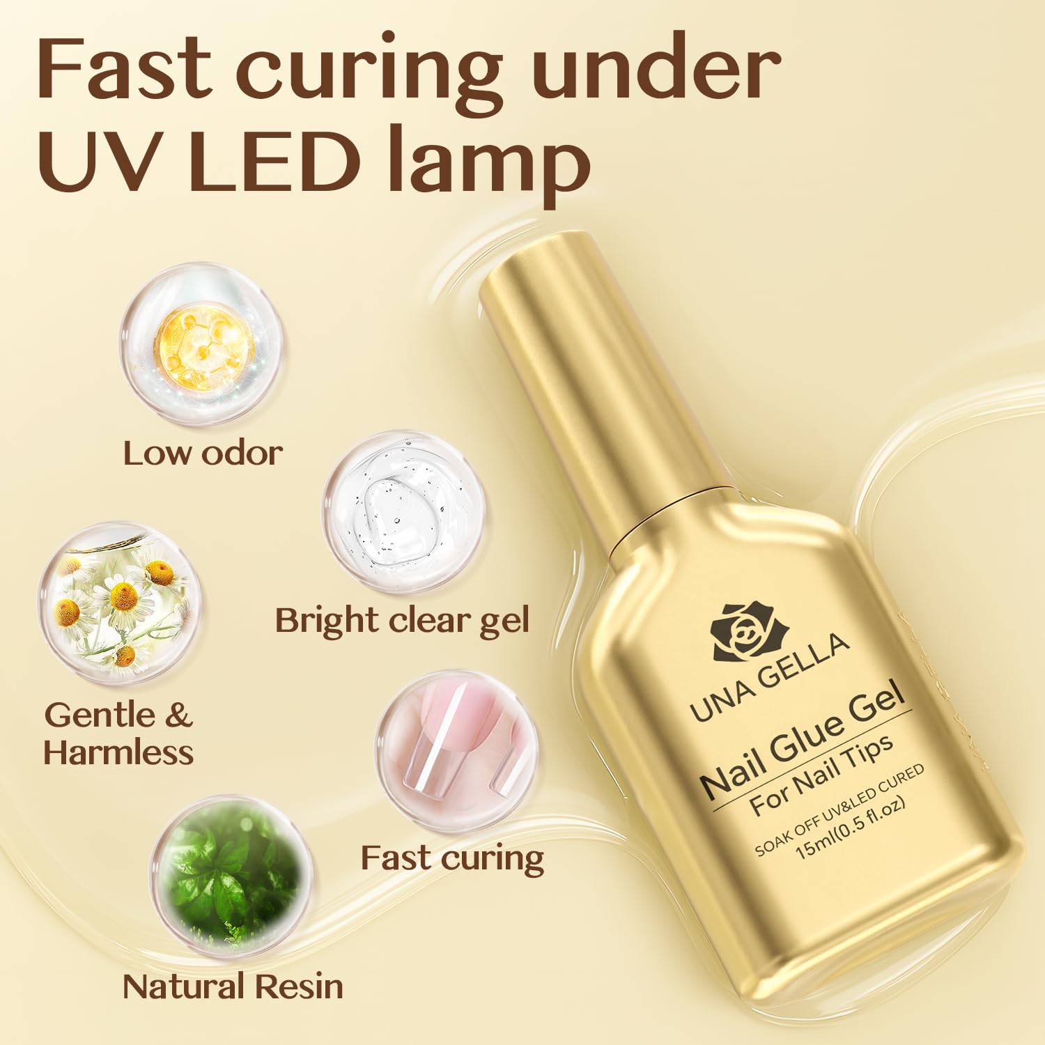 UNA GELLA rhinestone glue secures rhinestones with reliable hold.