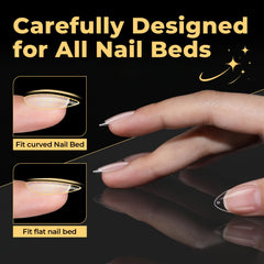 UNA GELLA Short Almond Nail Tips natural-fit design for better nail coverage.