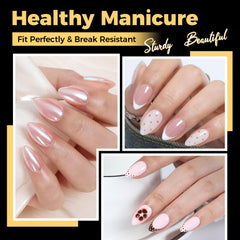 UNA GELLA Short Almond Nail Tips pre-shaped, for easy trace-free press-on application.