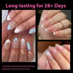 UNA GELLA short oval almond tips used with gel or acrylic for lasting salon-like nails