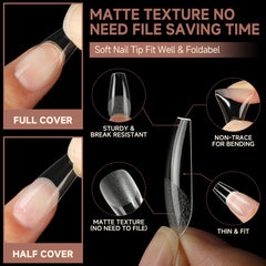 UNA GELLA soft gel tips back edge fit for natural-looking extensions.
