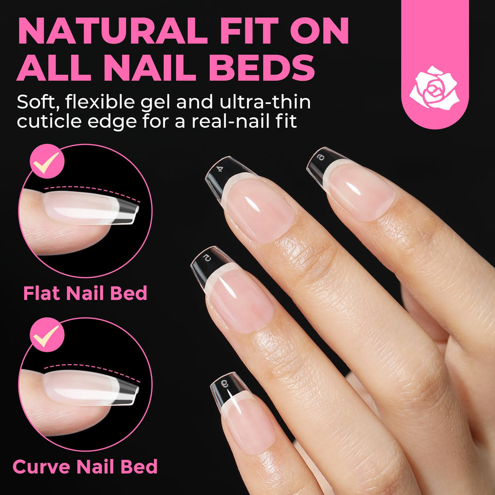 UNA GELLA soft gelly tips with easy-applied edges for comfortable wear.