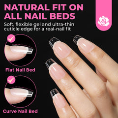 UNA GELLA soft gelly tips with easy-applied edges for comfortable wear.