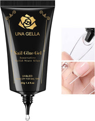 UNA GELLA solid nail glue 40ml tube enables precise, mess-free tip applications.