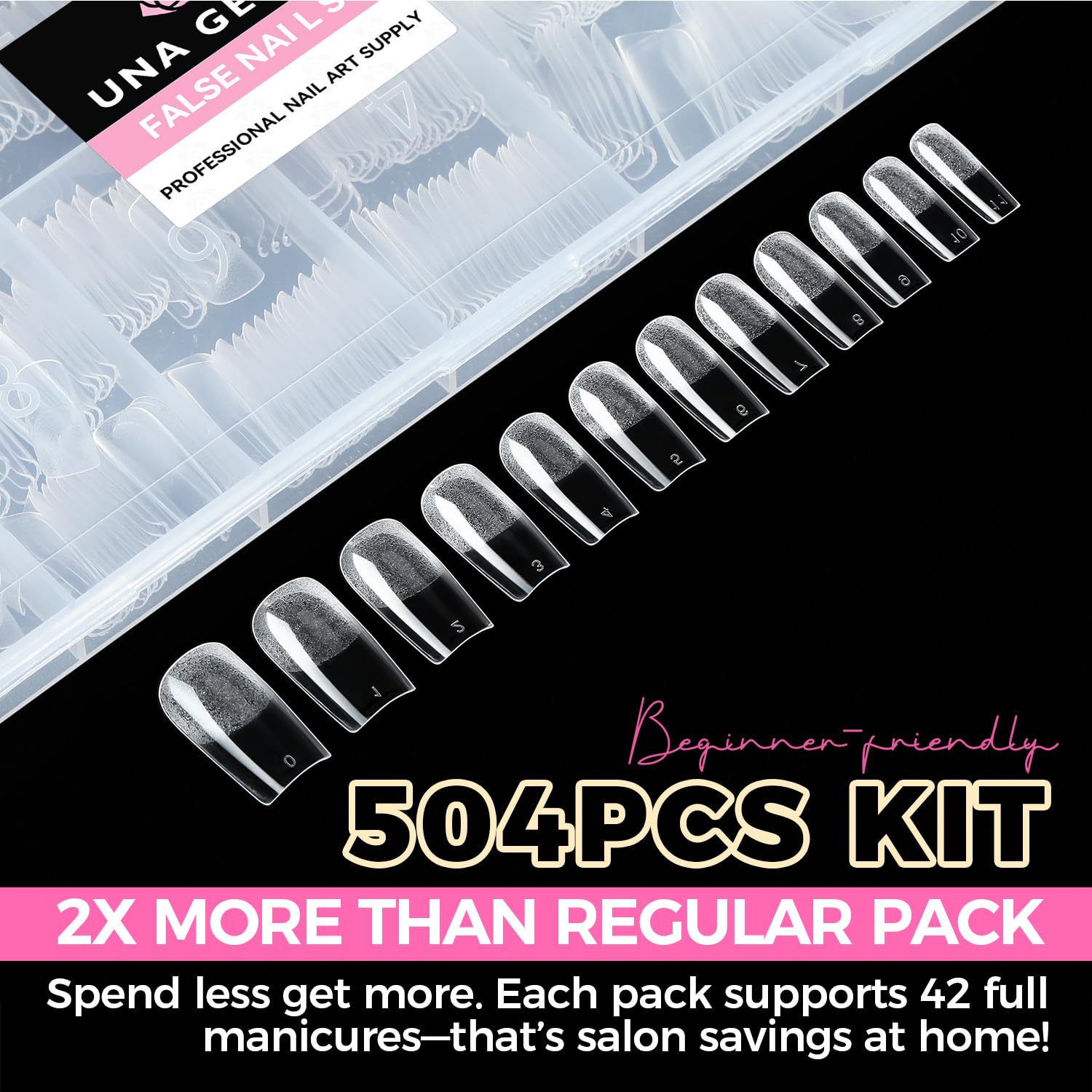 UNA GELLA no-trace clear tips bend-friendly for precise shaping