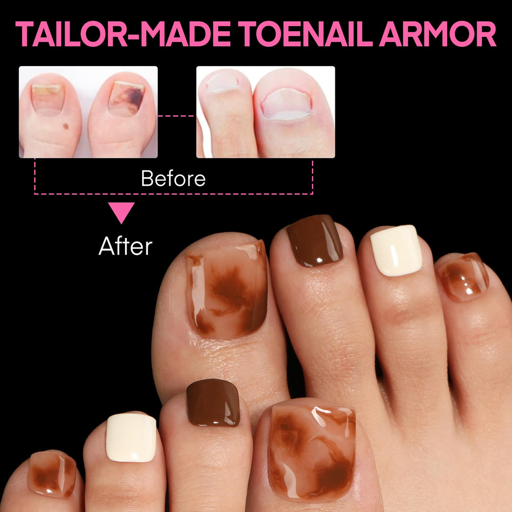 UNA GELLA matte finish toe tips provide strong adhesion without buffing.