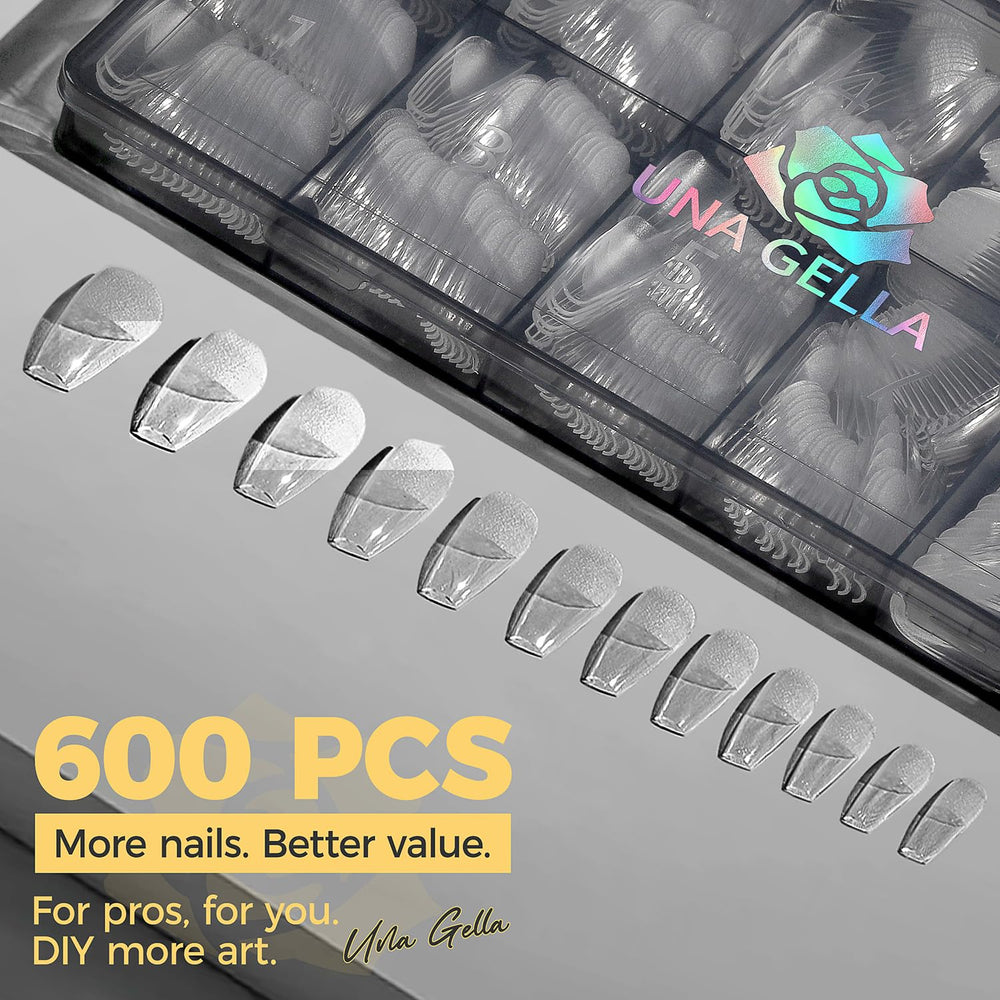 UNA GELLA coffin tips feature thin back edge for better fit.