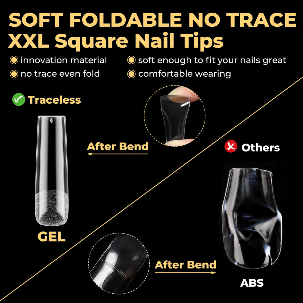 UNA GELLA traceless-fit tips under light for clear natural look