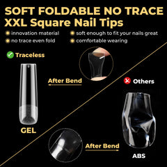 UNA GELLA traceless-fit tips under light for clear natural look