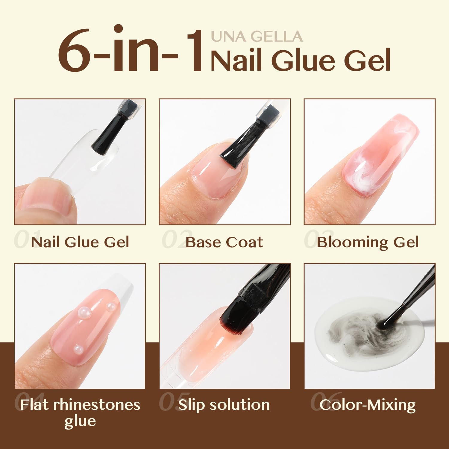 UNA GELLA UV lamp curing 60-90 seconds for quick set.