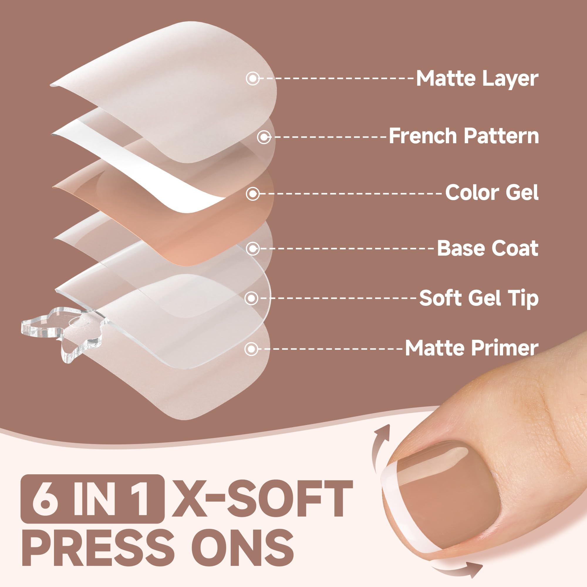 UNA GELLA X-Soft tips are pre-coated with base coat for strong adhesion.