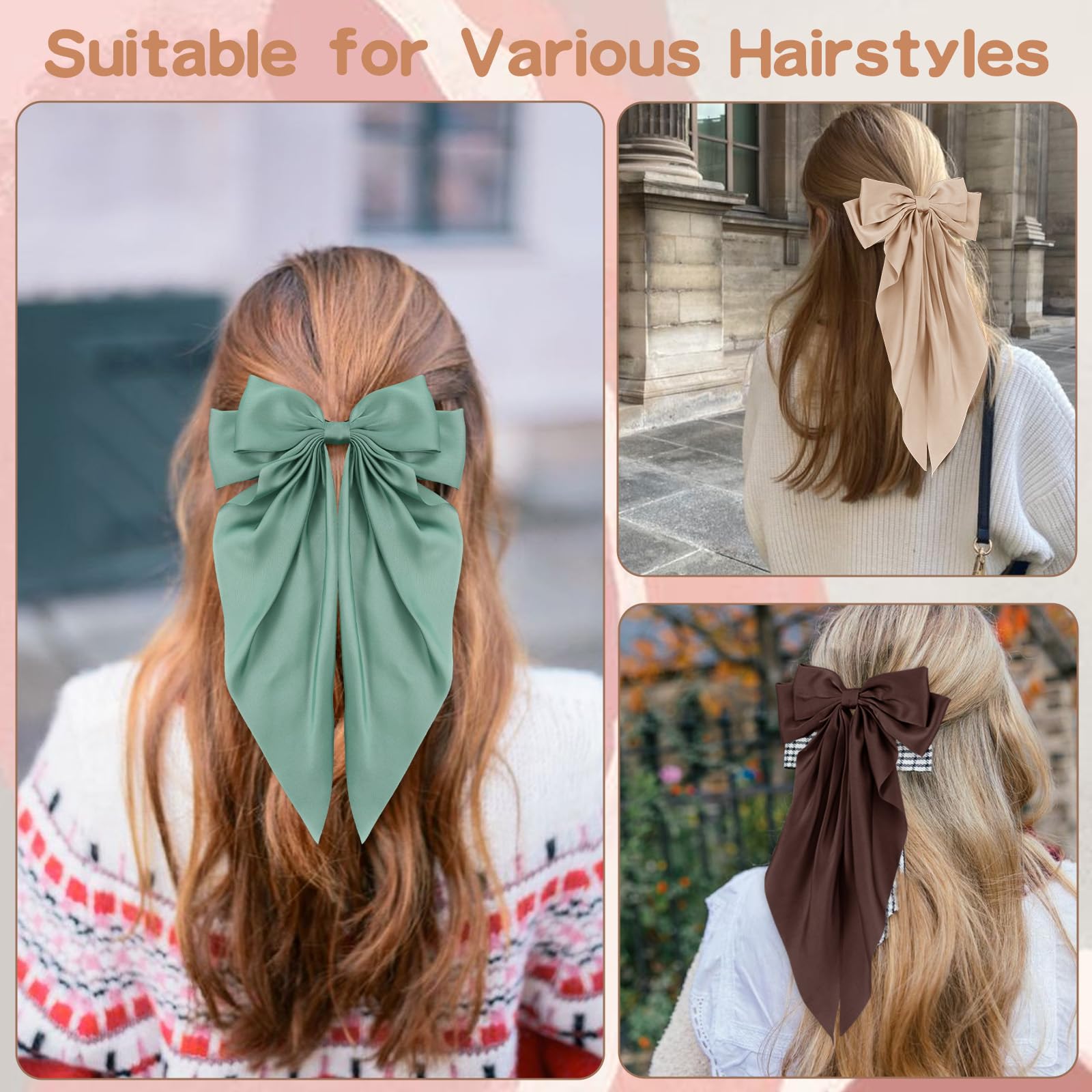 Unbednigt satin green bow close-up shows silky texture for fullness.