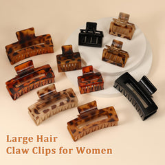 Unbednigt leopard square clip medium 2-inch closeup for finer hair
