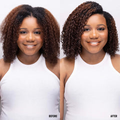 Uncle Funky's Daughter Curly Magic application image demonstrates easy styling.