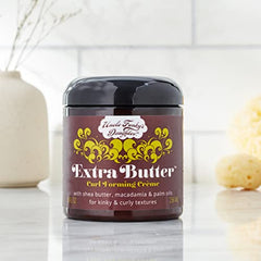 Uncle Funky's Daughter Extra Butter Creme texture close-up showing creamy consistency for moisturized hair.