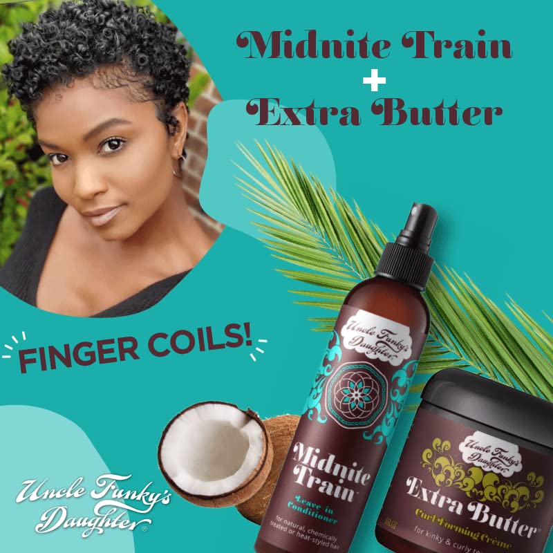 Uncle Funky's Daughter Midnite Train leave-in after-wash routine shot indicates improved manageability