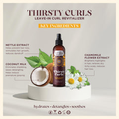 Uncle Funky's Daughter Thirsty Curls frizz curls view highlights revived bounce.