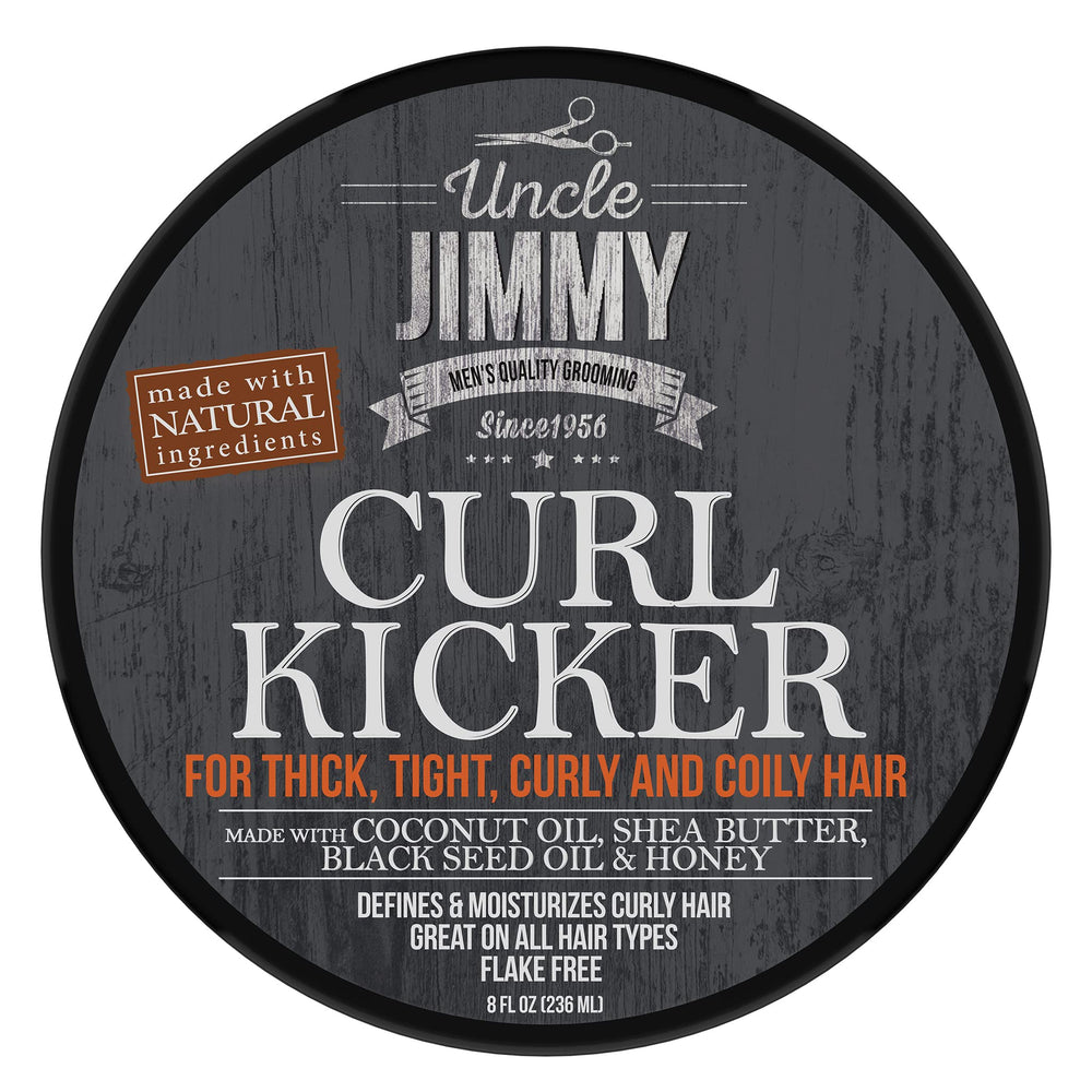 Uncle Jimmy Curl-Kicker bottle pour shows easy application and long-lasting hold.