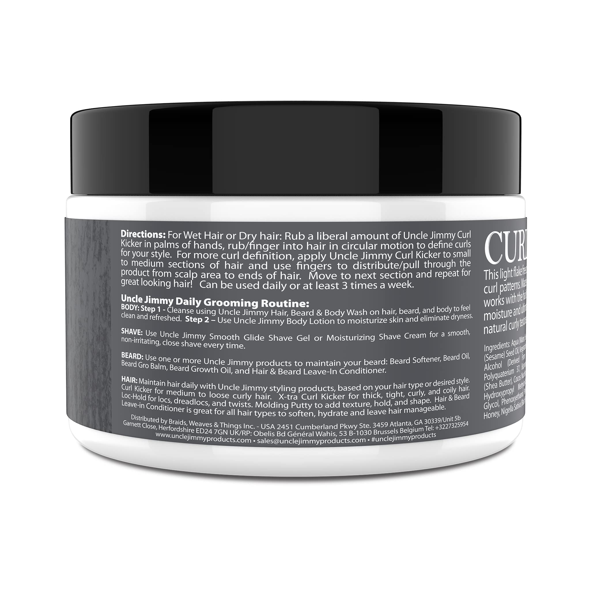 Uncle Jimmy Curl-Kicker curl texture close-up highlighting defined curls and natural finish.