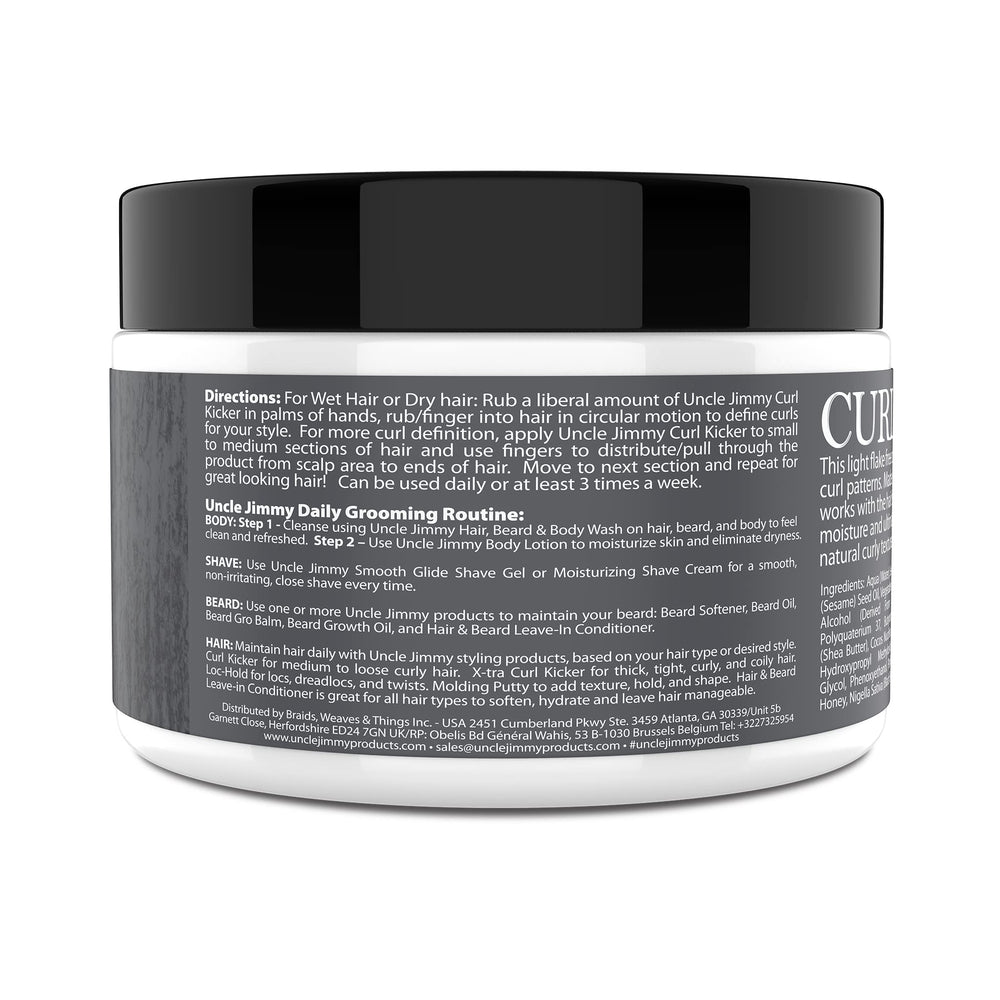 Uncle Jimmy Curl-Kicker curl texture close-up highlighting defined curls and natural finish.