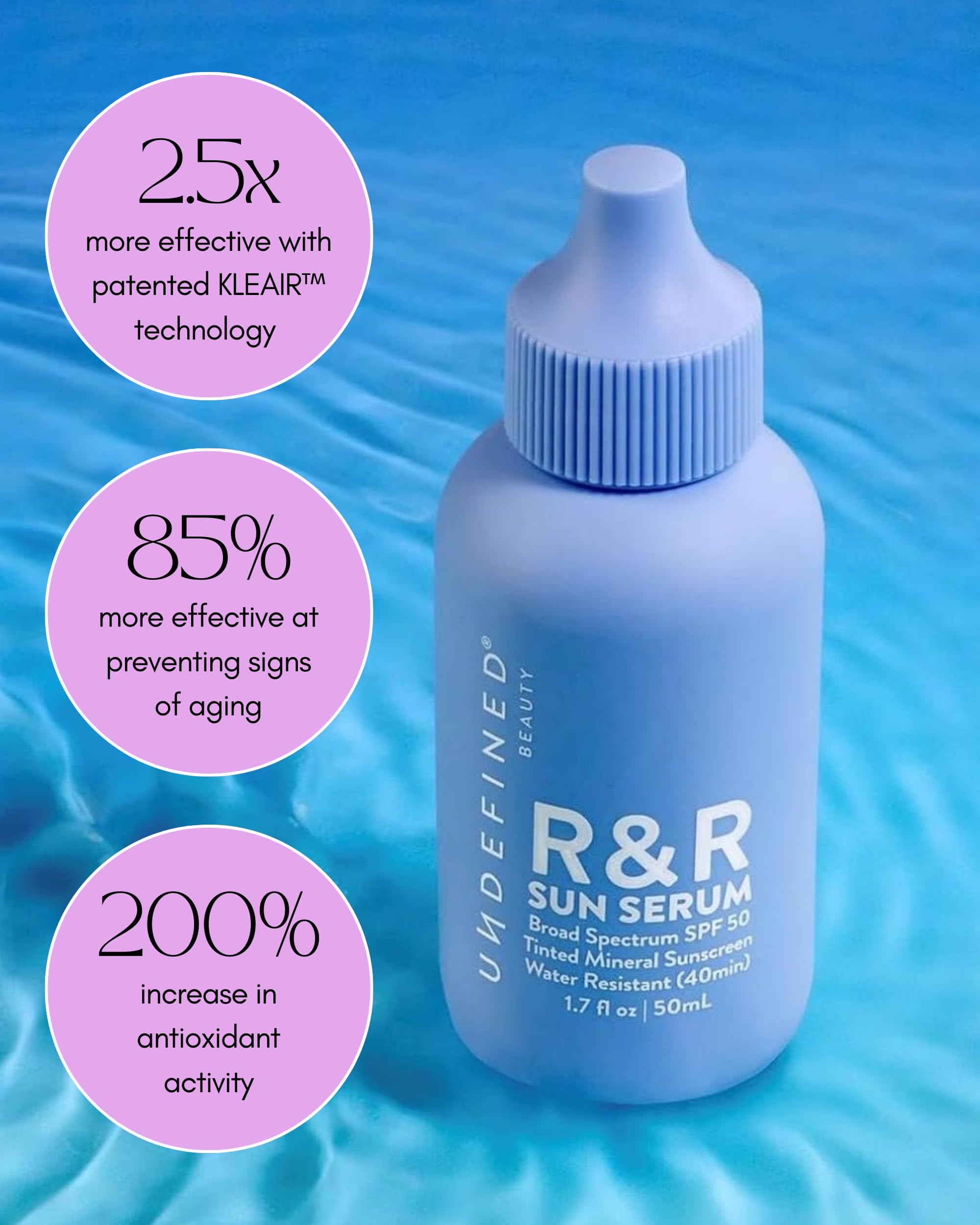 Undefined Beauty R&R Sun Serum during water activity demonstrates light water resistance