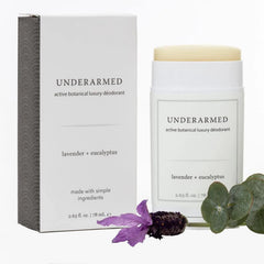 Underarmed lavender-eucalyptus deodorant stick delivers natural scent and odor control.