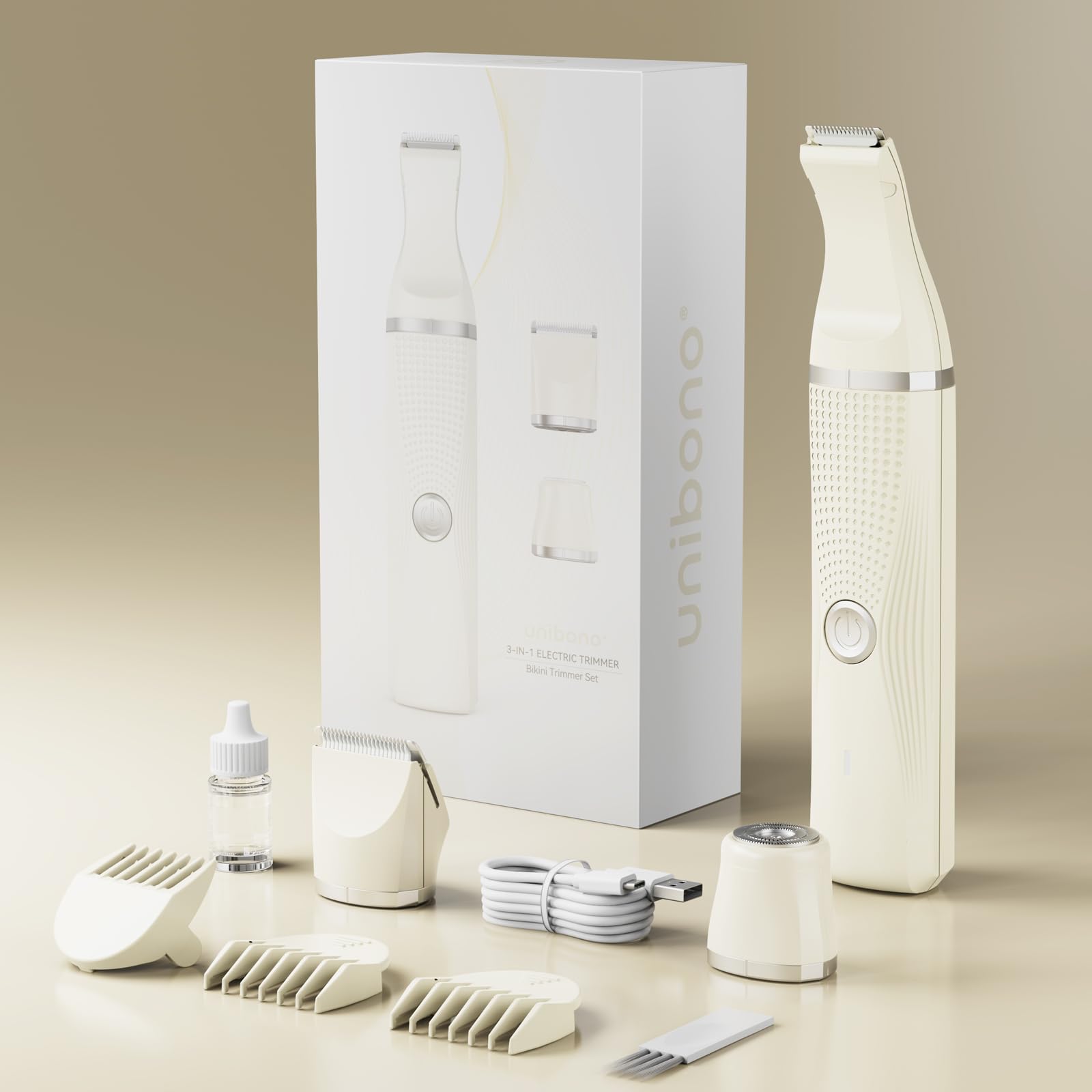 Unibono storage-bag-attachment keeps all heads organized for tidy bathroom trips.