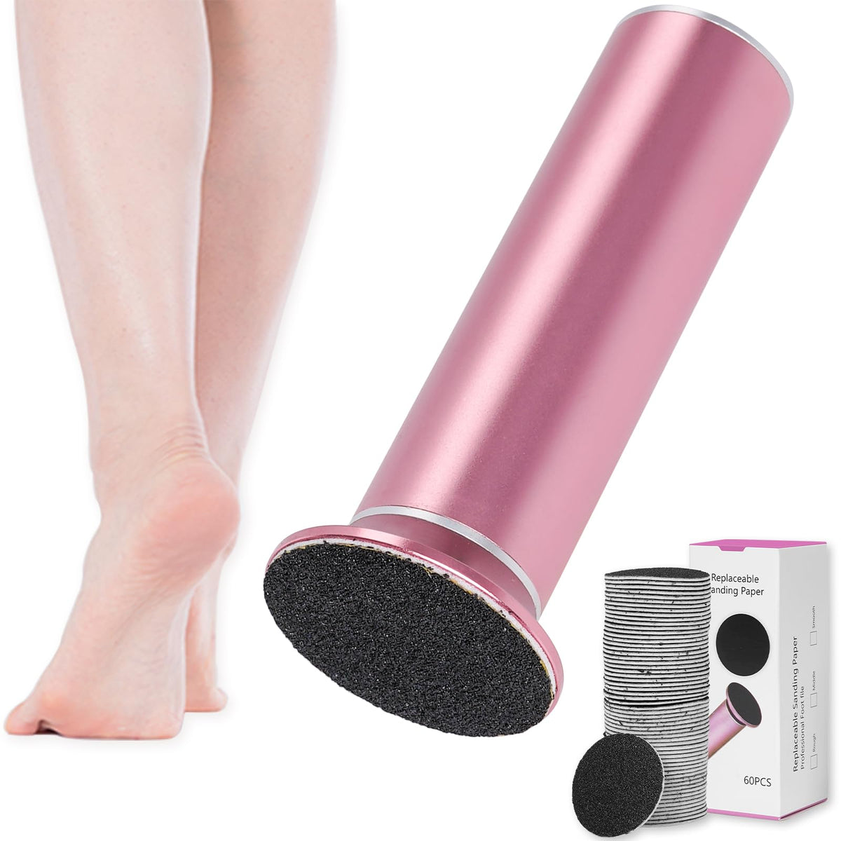 Unibouti Dermawave foot file front view with ergonomic grip for comfortable use.