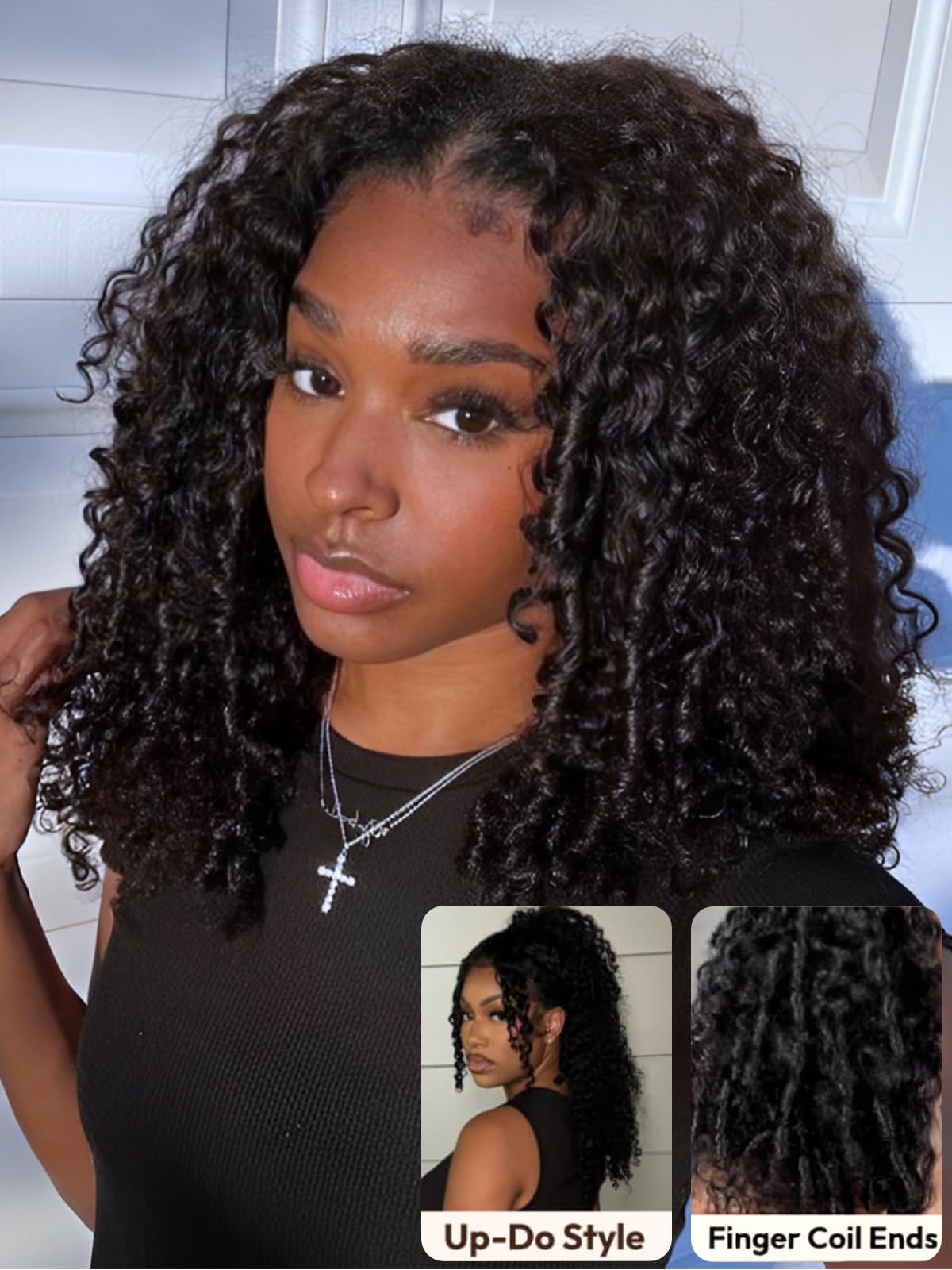 UNICE invisible knots glueless wig close-up highlights natural lace
