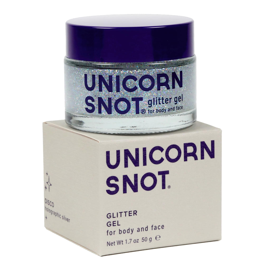 UNICORN SNOT 1.7 oz glitter gel packaging, ideal for gifts or travel.