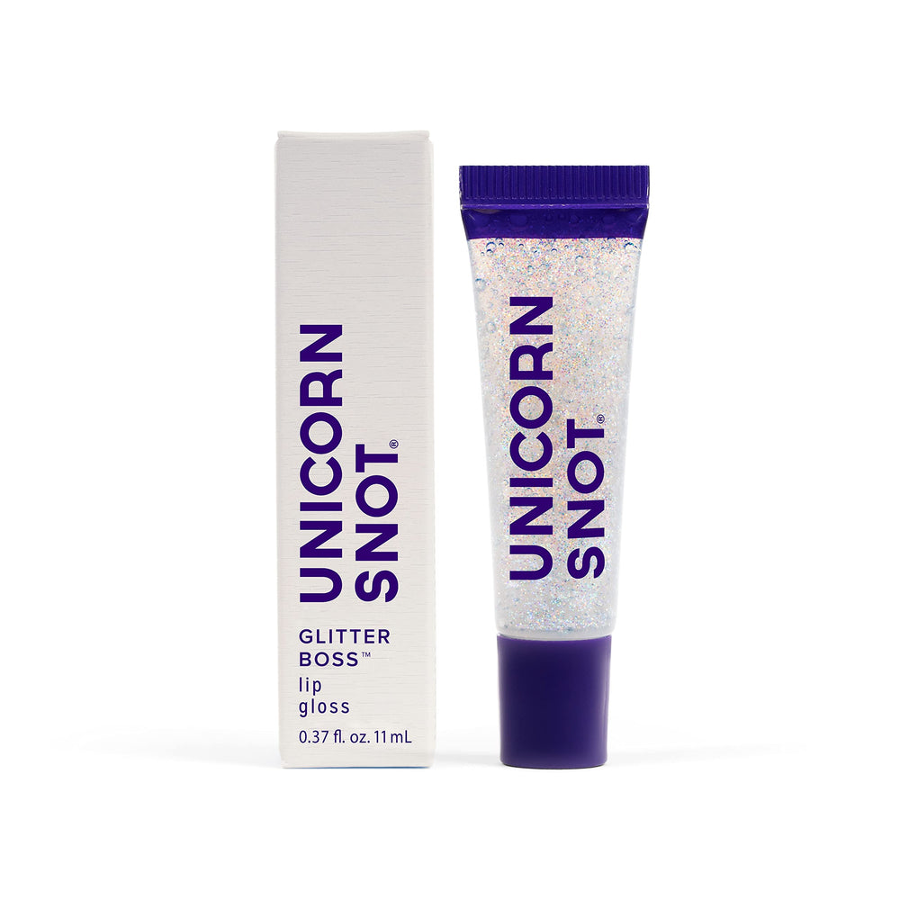 Unicorn Snot Glitter Boss lip gloss tube with high-shine holographic shimmer.