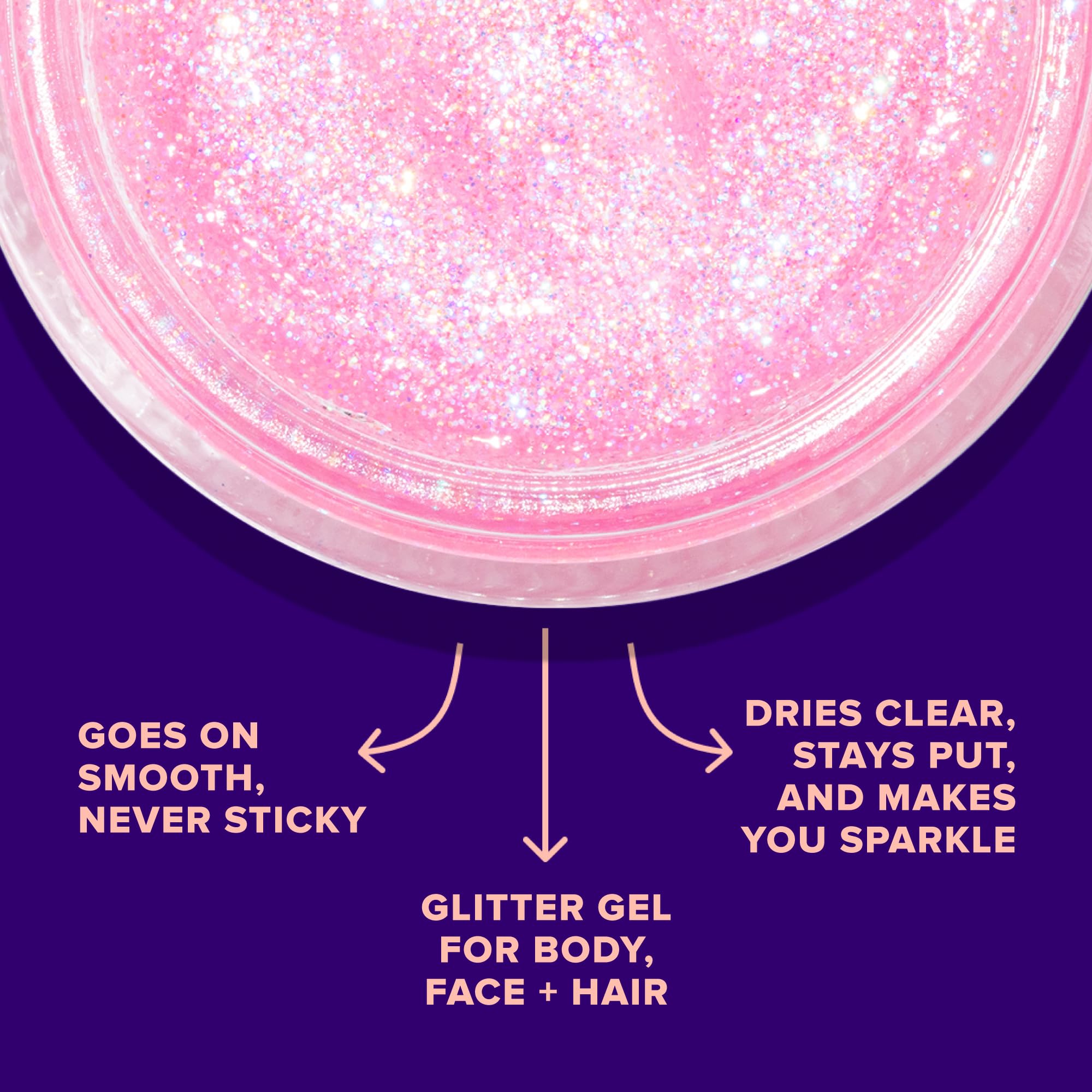 Unicorn Snot glitter gel applied in hair for dazzling festival color.