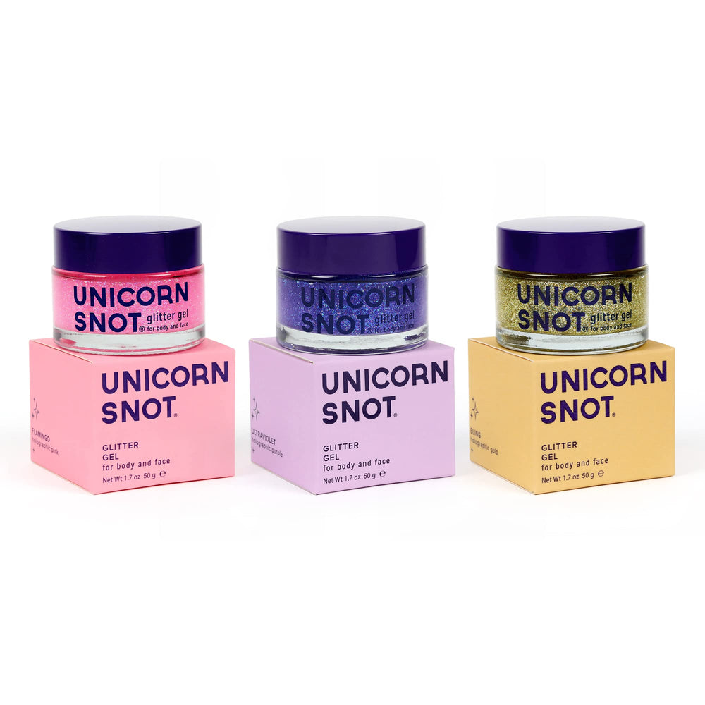 UNICORN SNOT glitter gel flamingo-application for bold festival sparkle