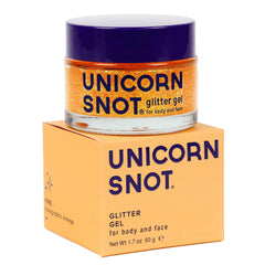 UNICORN SNOT holographic glitter gel jar for all-over face and body sparkle.