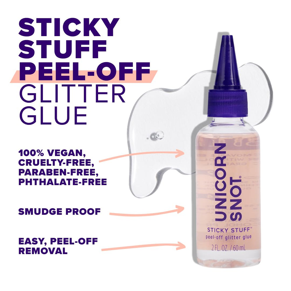 Unicorn Snot Glitter Glue nozzle application enabling shaped, long-lasting glitter