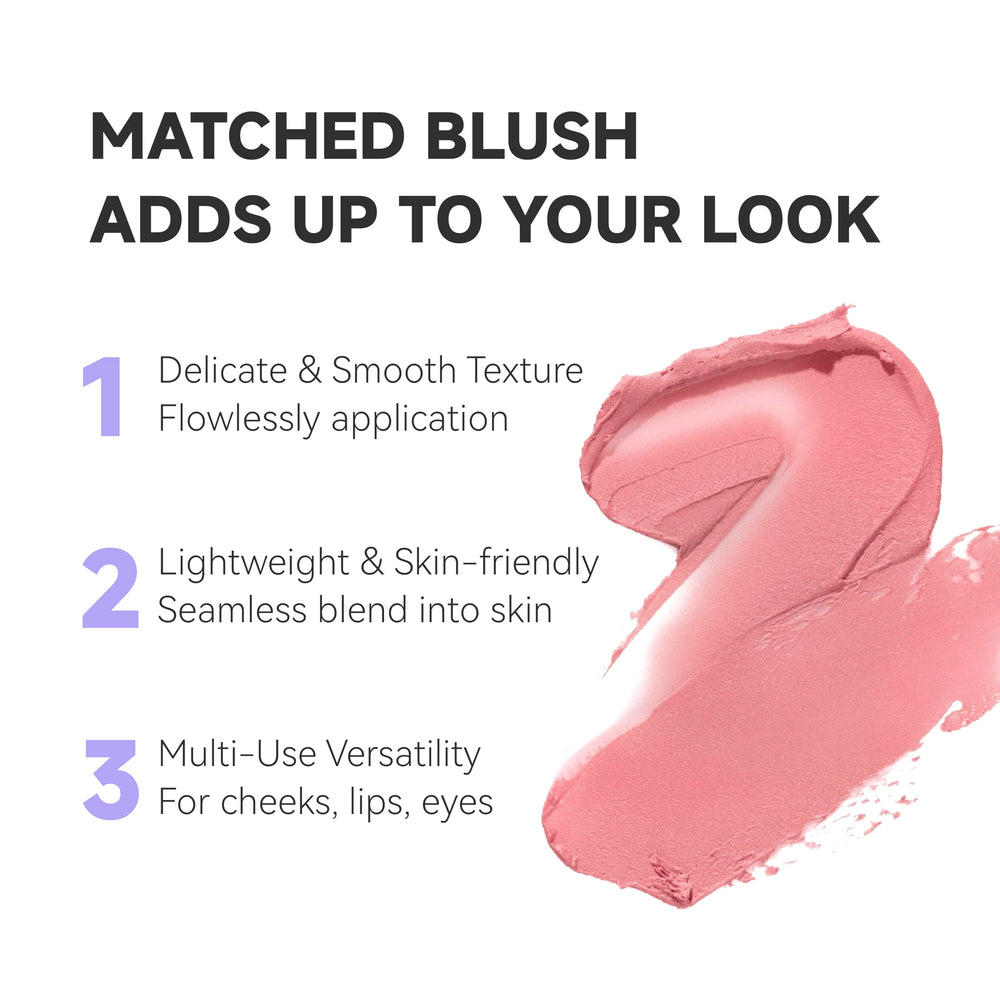 Unicos Freckle Stamp blush texture close-up for seamless blending on cheeks.