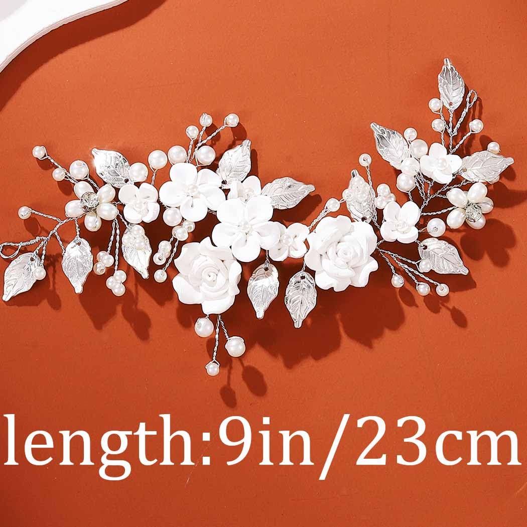 Unicra bridal headband 9 inches silver images illustrate timeless elegance.