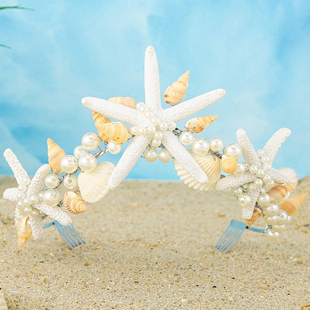 Unicra Starfish Crown silver pearls detail showcases refined sparkle for weddings
