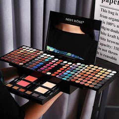 UNIFULL travel makeup kit with big mirror enables on-the-go touch-ups